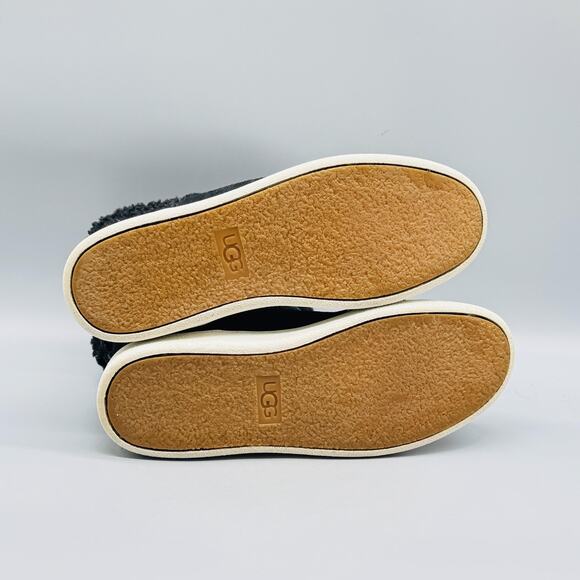 UGG Boots Womens 8.5 Black Suede Sherpa Cuff Ankle Warm Winter Sneaker Bootie - Picture 8 of 10